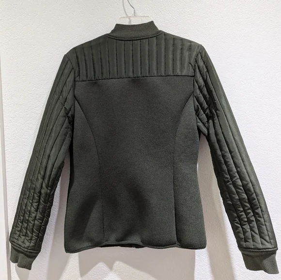 Fabletics Pisa Puffer Quilted Jacket Olive Green Women's Size Large - Picture 7 of 10